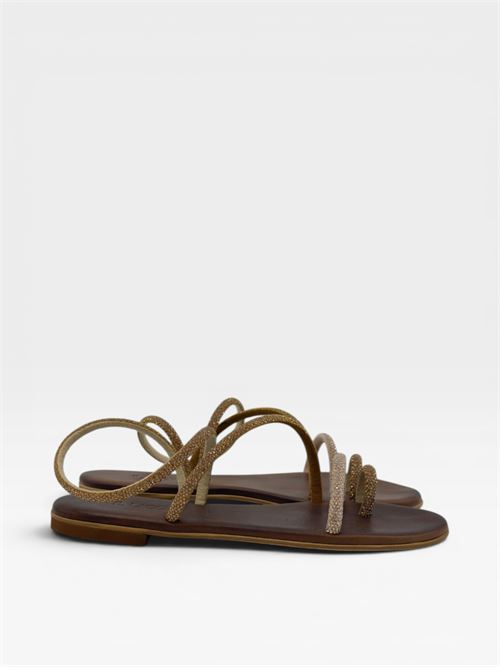 Sandali gioiello dorati bassi da donna IL LACCIO | ELISASTRASSGOLD-R GOLD-BRONZE